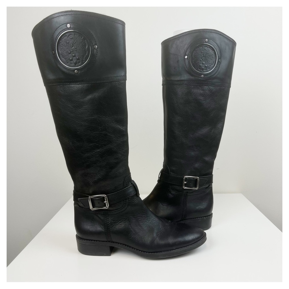 Vince Camuto ‘Phillie’ Tall Black Leather‎ Riding Boots Size 7